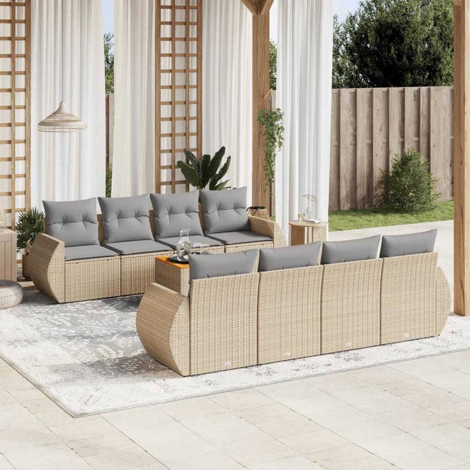 VidaXL Ensemble de canapés de jardin rotin synthétique  