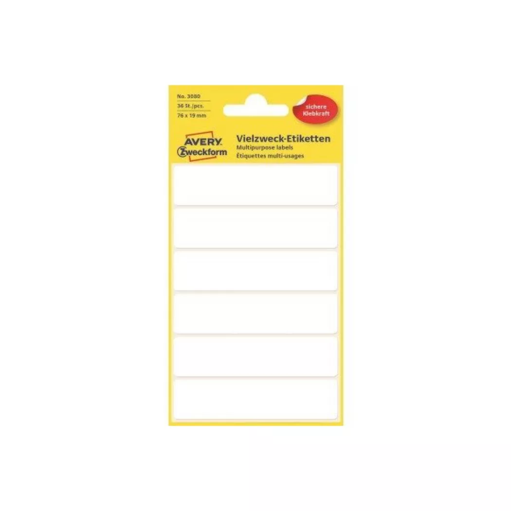 Avery-Zweckform – AVERY ZWECKFORM Etiketten 76×19mm, 36 Stück, One Size, Weiss