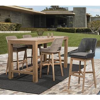 mutoni Tabouret de bar de jardin Hesperia avec coussins taupe  