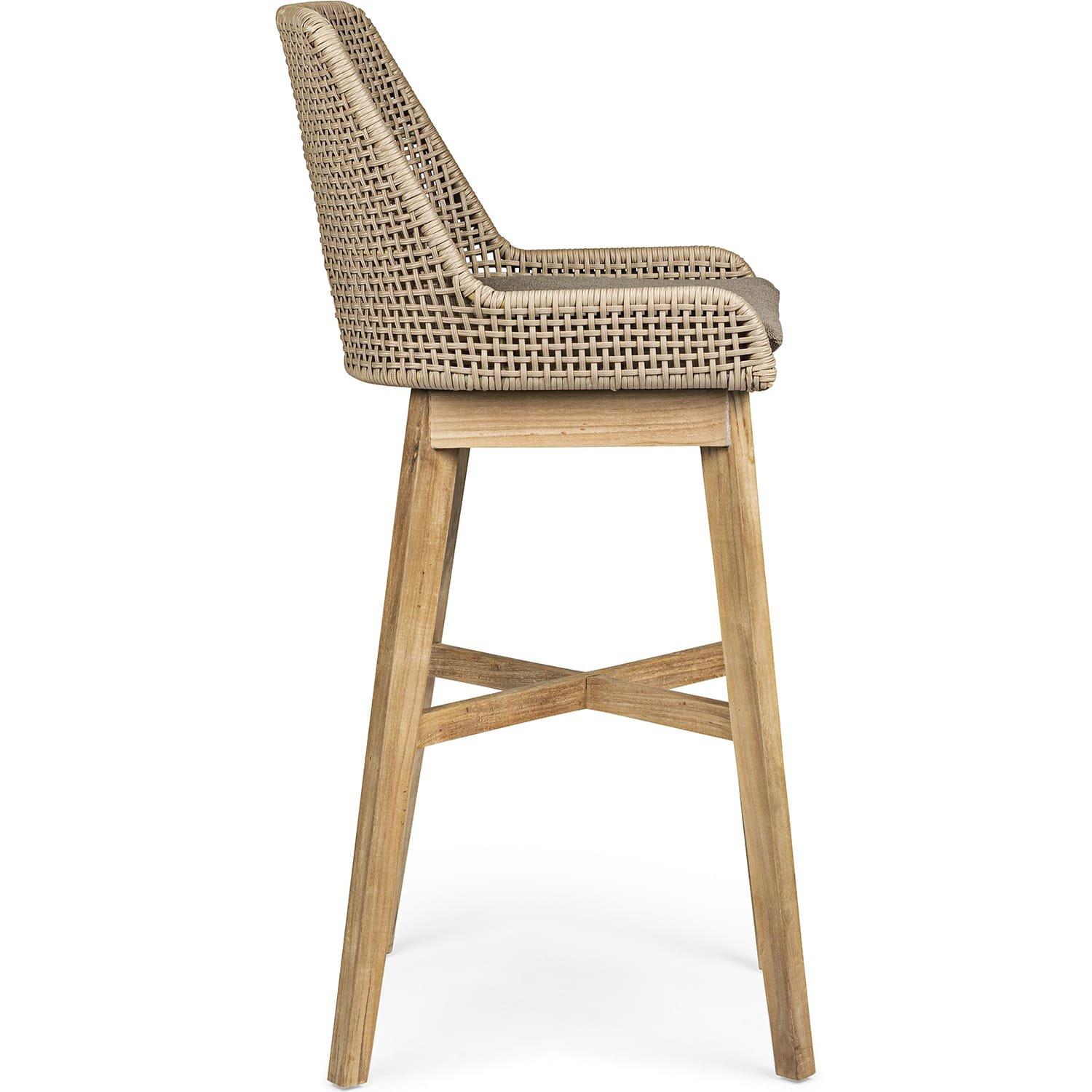 mutoni Tabouret de bar de jardin Hesperia avec coussins taupe  