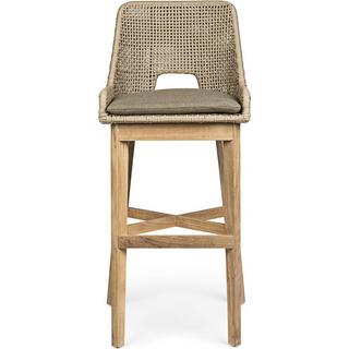 mutoni Tabouret de bar de jardin Hesperia avec coussins taupe  