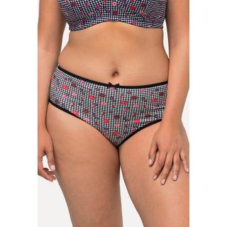 Ulla Popken  Slip midi con pied-de-poule/tinta unita in confezione da quattro 