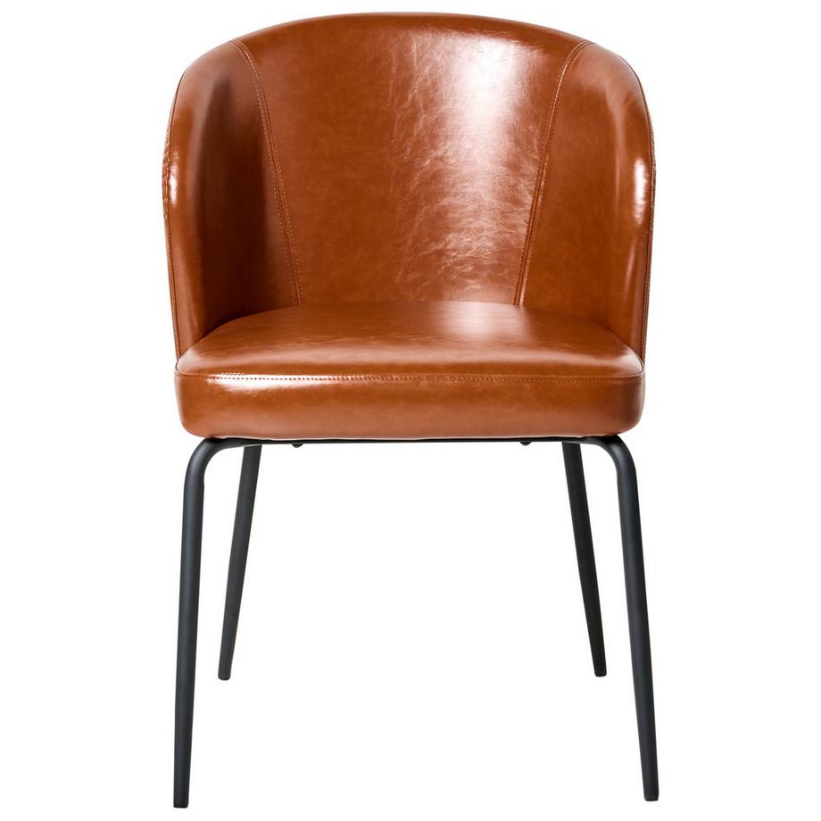 Beliani Lot de 2 chaises de salle à manger en Cuir PU Rétro ZANA  