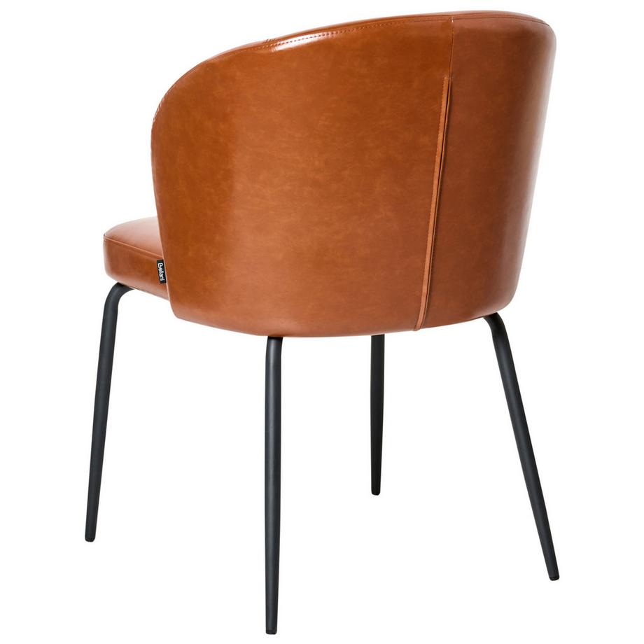 Beliani Lot de 2 chaises de salle à manger en Cuir PU Rétro ZANA  