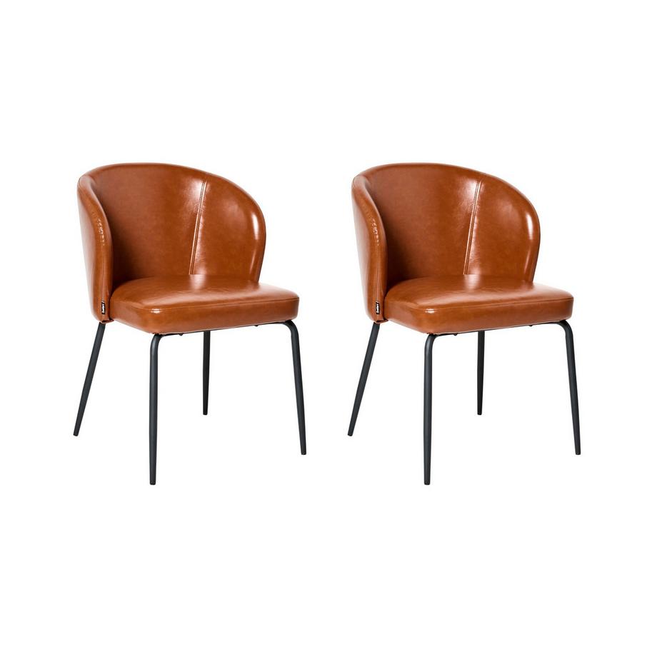 Set di 2 sedie da pranzo en Pelle sintetica Retrò ZANA