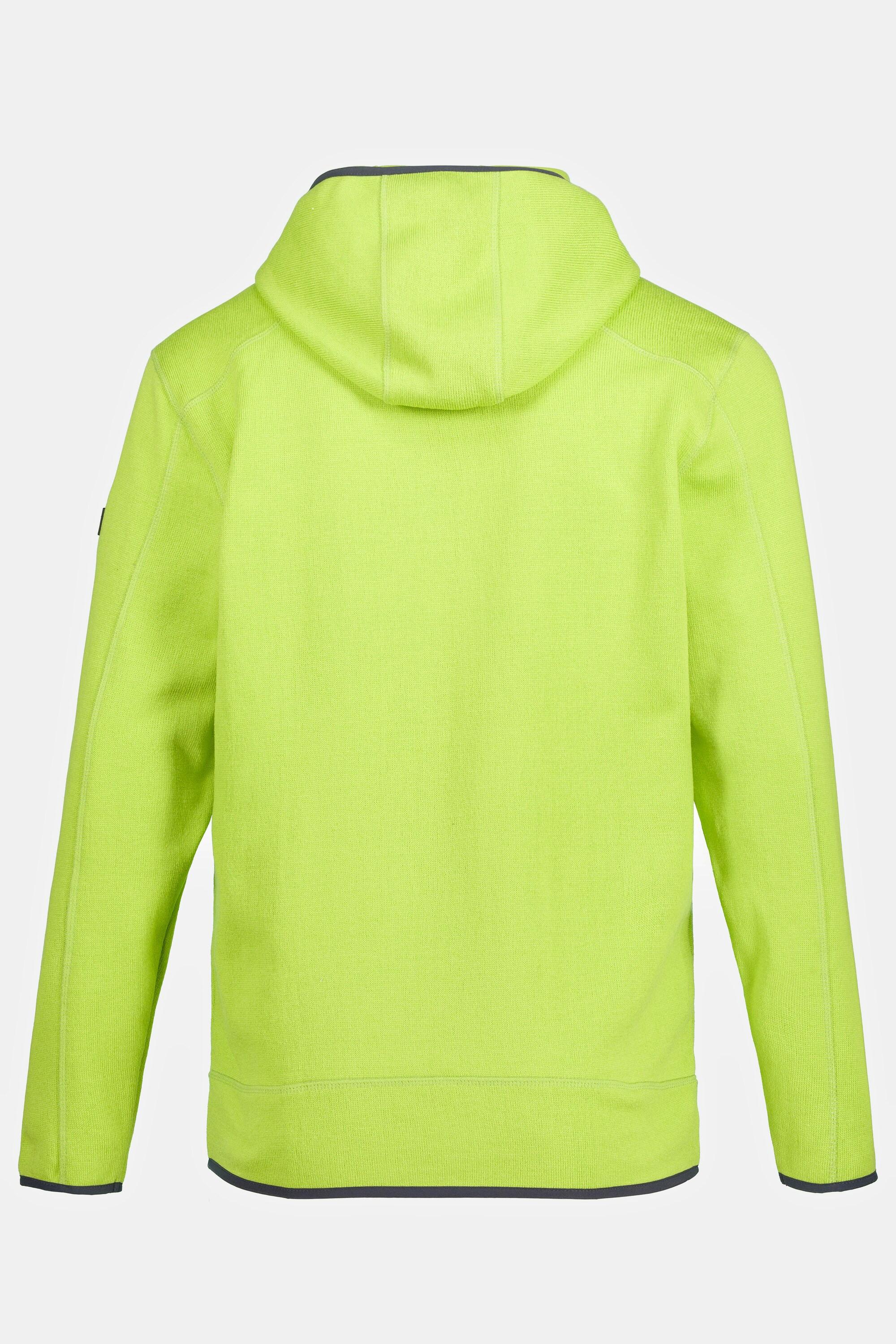 JP1880 Giacca in pile lavorato a maglia con cappuccio e cerniera  