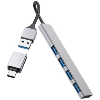 hama  USB-Hub, 4 Ports, USB 3.2 Gen1, 5 Gbit s, Ultra Slim, inkl. USB-C-Adapter 