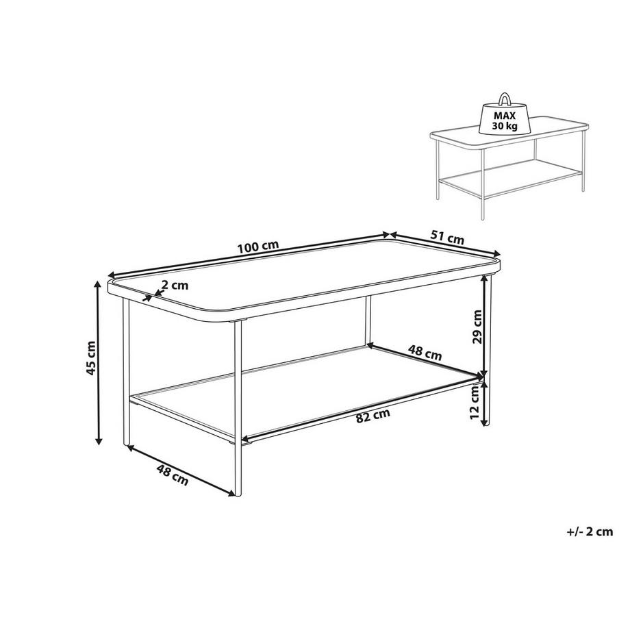 Beliani Couchtisch aus Sicherheitsglas Retro BLAIR  