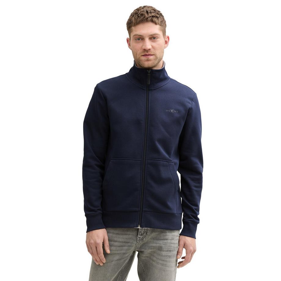 TOM TAILOR Veste de sweat  Pack de 1 Confortable à porter-Printed Stand-Up Sweat Jacket  