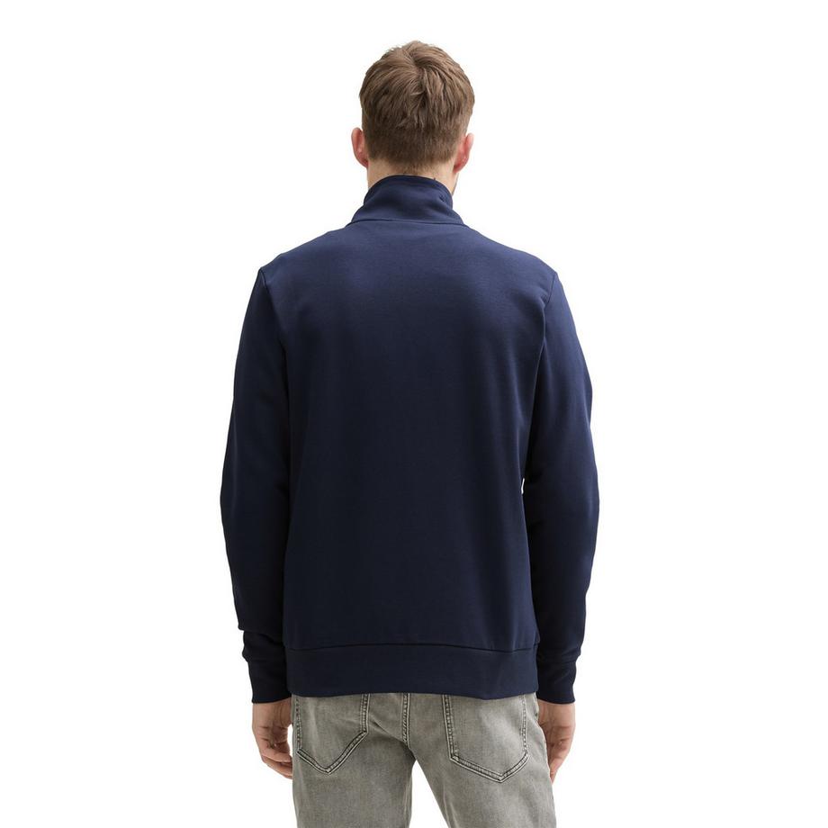 TOM TAILOR Veste de sweat  Pack de 1 Confortable à porter-Printed Stand-Up Sweat Jacket  