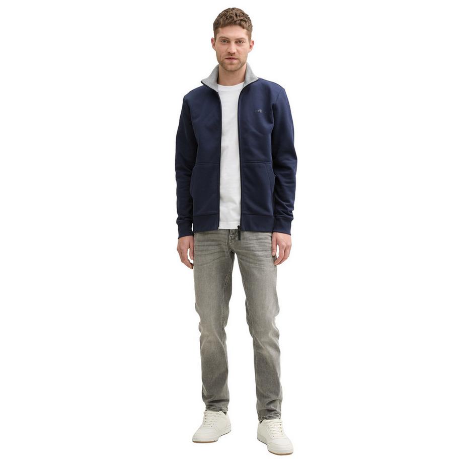 TOM TAILOR Veste de sweat  Pack de 1 Confortable à porter-Printed Stand-Up Sweat Jacket  