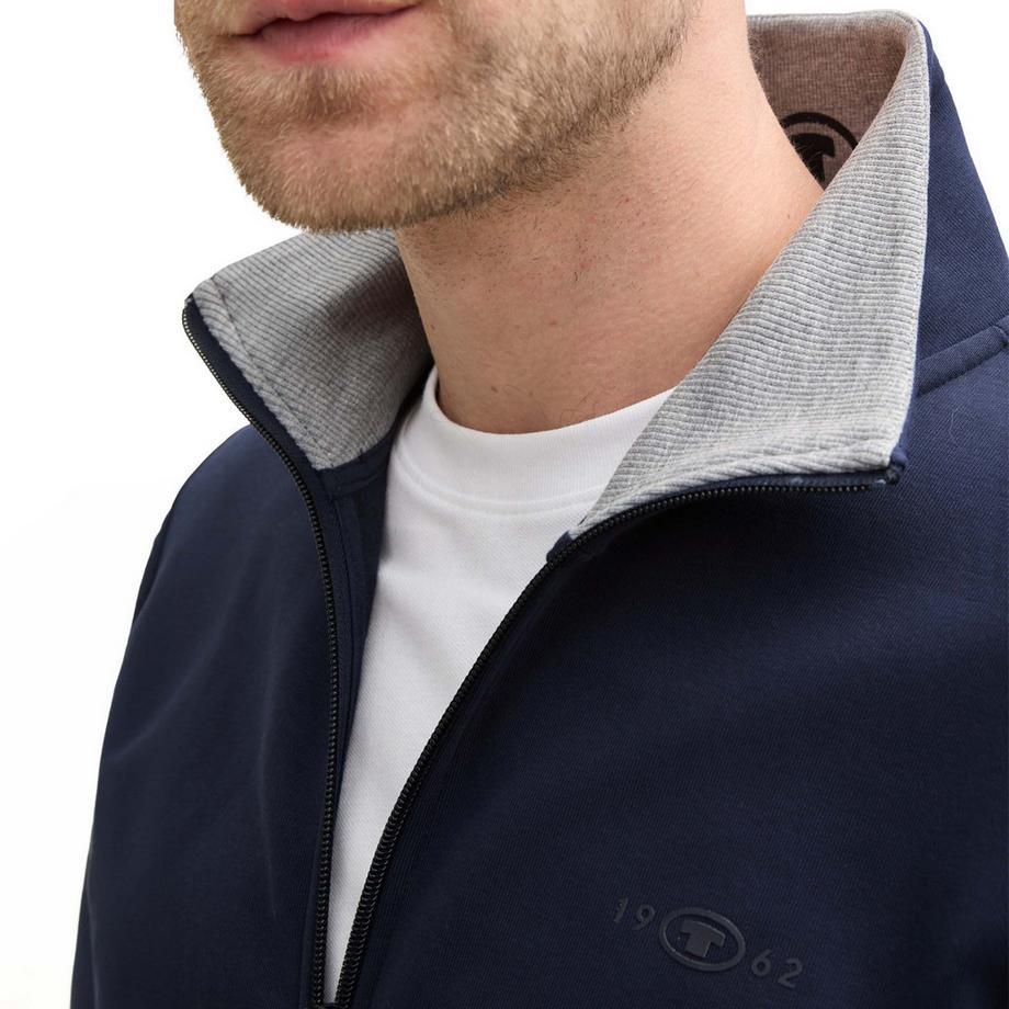 TOM TAILOR Veste de sweat  Pack de 1 Confortable à porter-Printed Stand-Up Sweat Jacket  