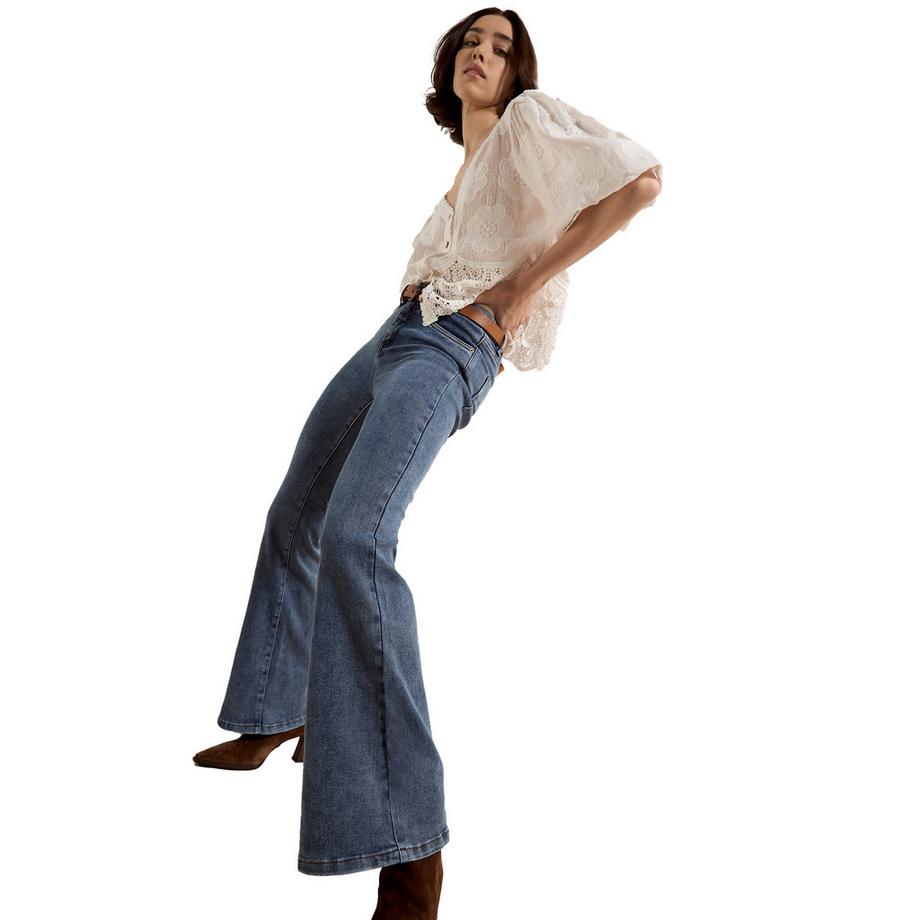 APRICOT Lulu Burgunderrote Flare Jeans  