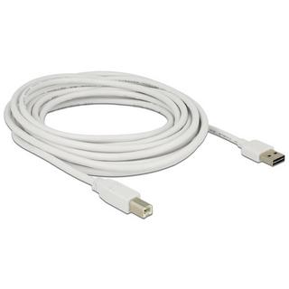 DeLock  5m, USB2.0-A/USB2.0-B USB Kabel USB A USB B Weiß 