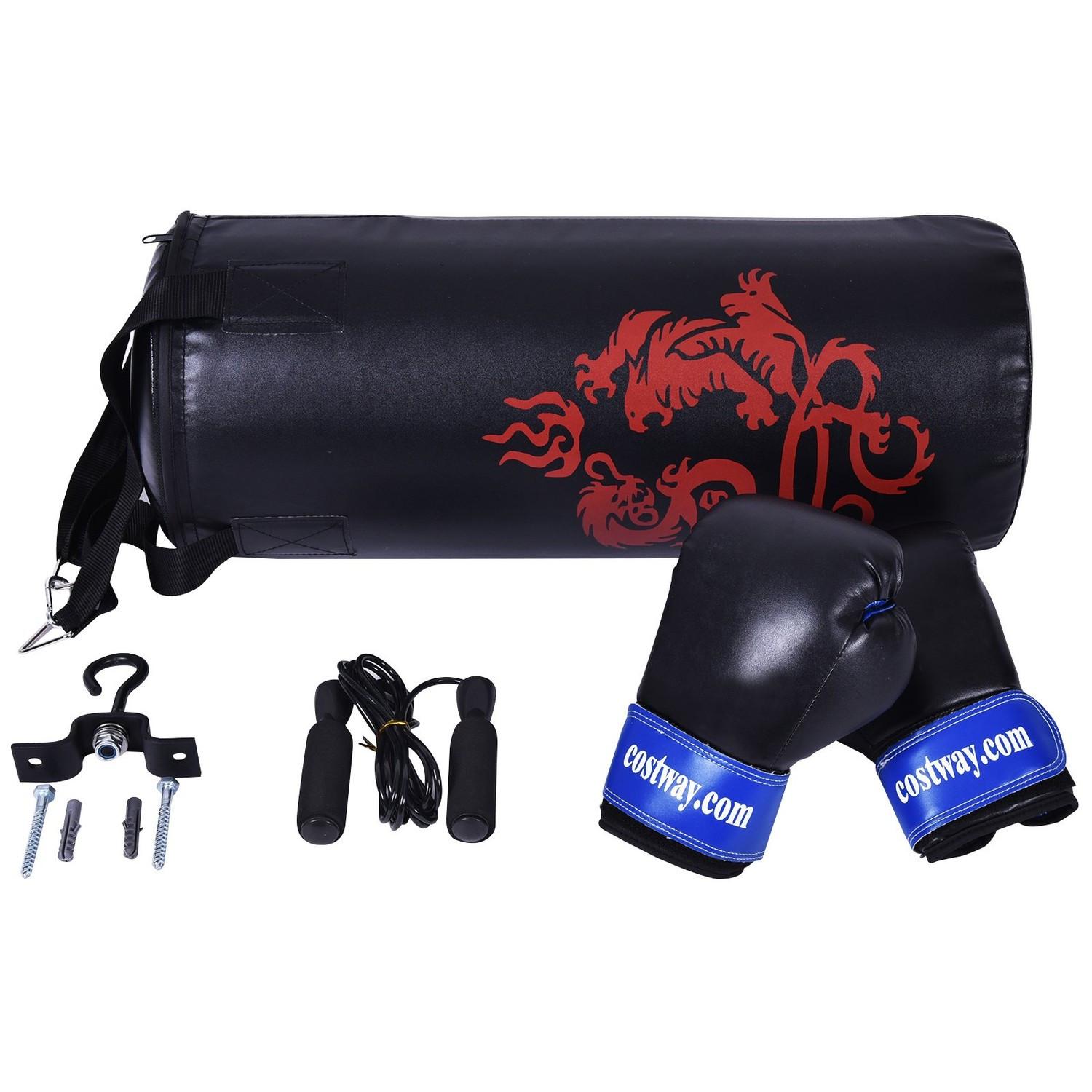 B2X  10KG Boxsack-Set mit 8oz Boxhandschuhen Kinder Punchingsack Punching Bag Boxing Bag 