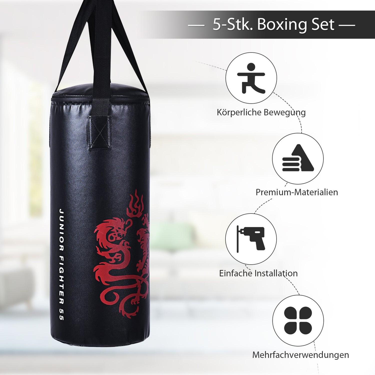 B2X  10KG Boxsack-Set mit 8oz Boxhandschuhen Kinder Punchingsack Punching Bag Boxing Bag 