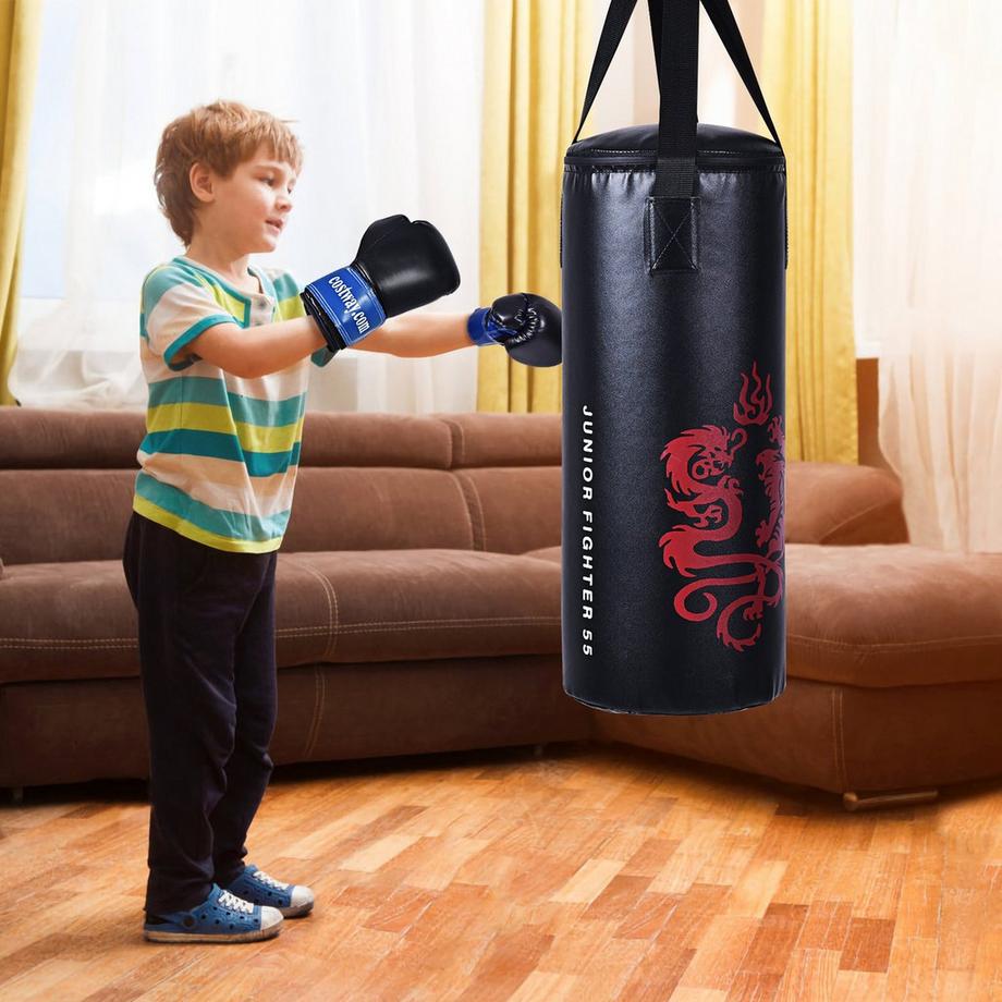 B2X  10KG Boxsack-Set mit 8oz Boxhandschuhen Kinder Punchingsack Punching Bag Boxing Bag 