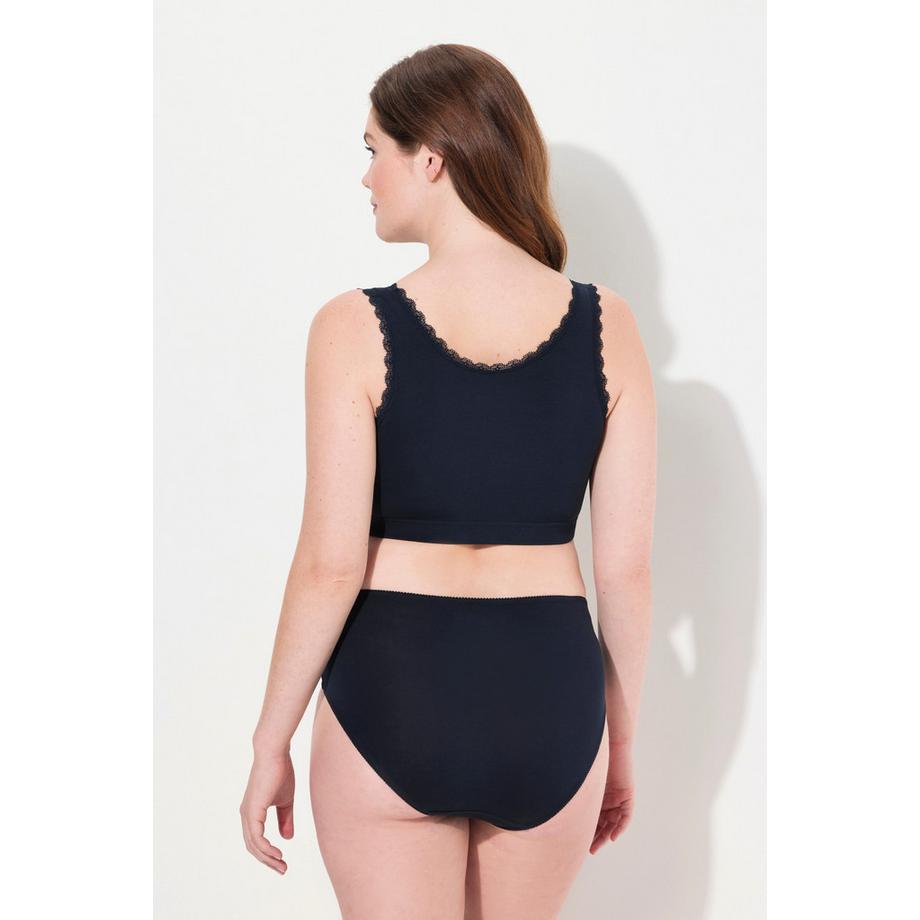 Ulla Popken Bustier Orli Decorativi Scollo a V Cotone Biologico  