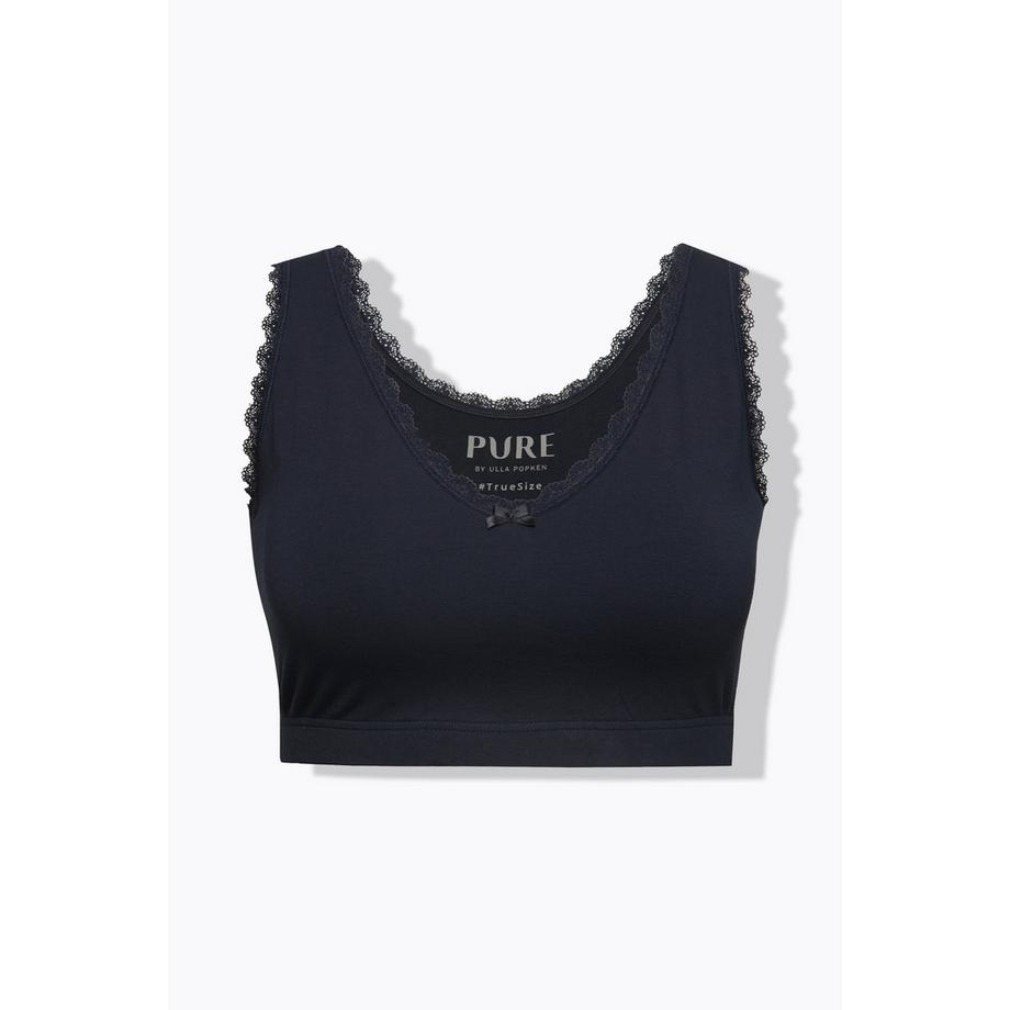 Ulla Popken Bustier Orli Decorativi Scollo a V Cotone Biologico  