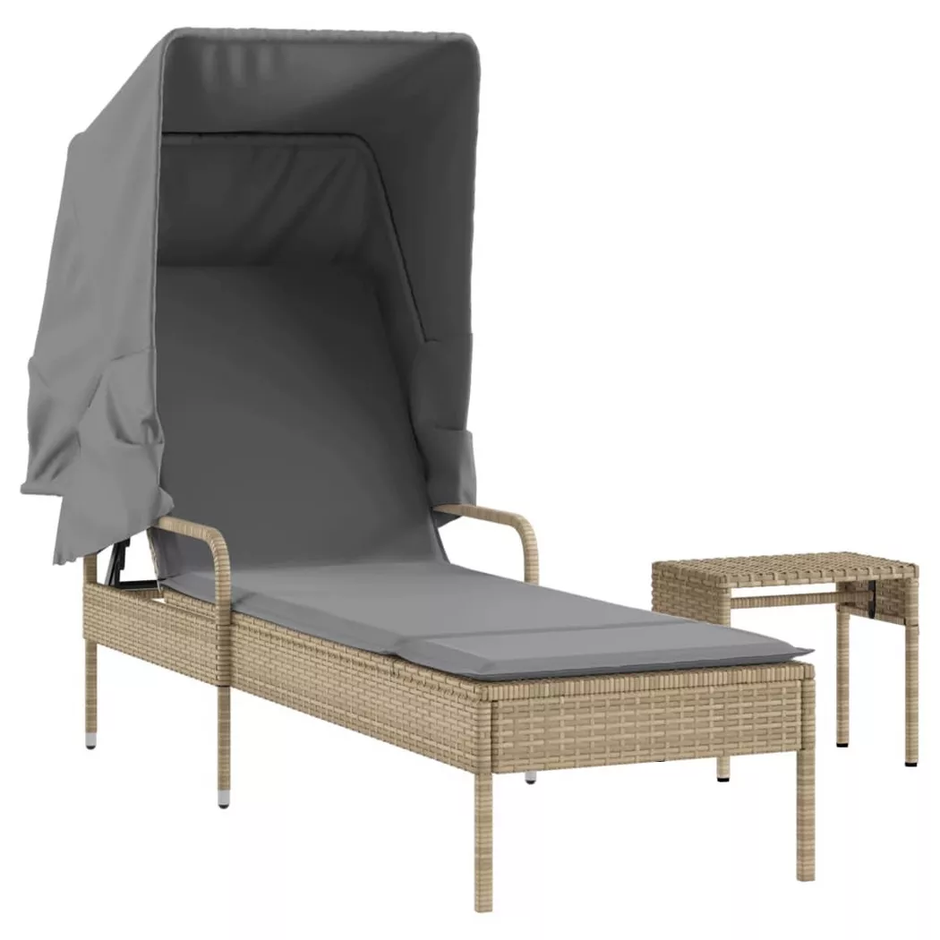 VidaXL - Chaise longue rotin synthétique, One Size, Beige
