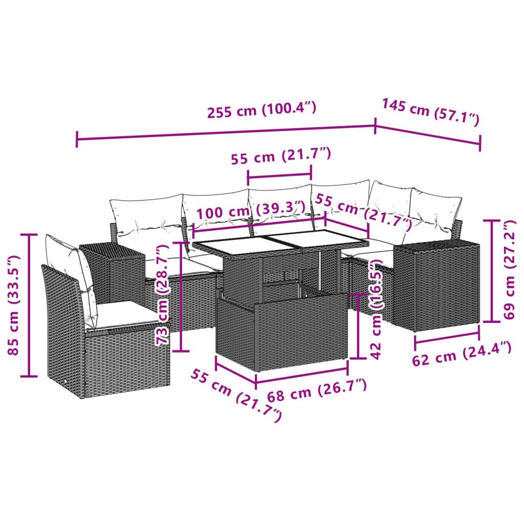 VidaXL Ensemble de canapés de jardin rotin synthétique  