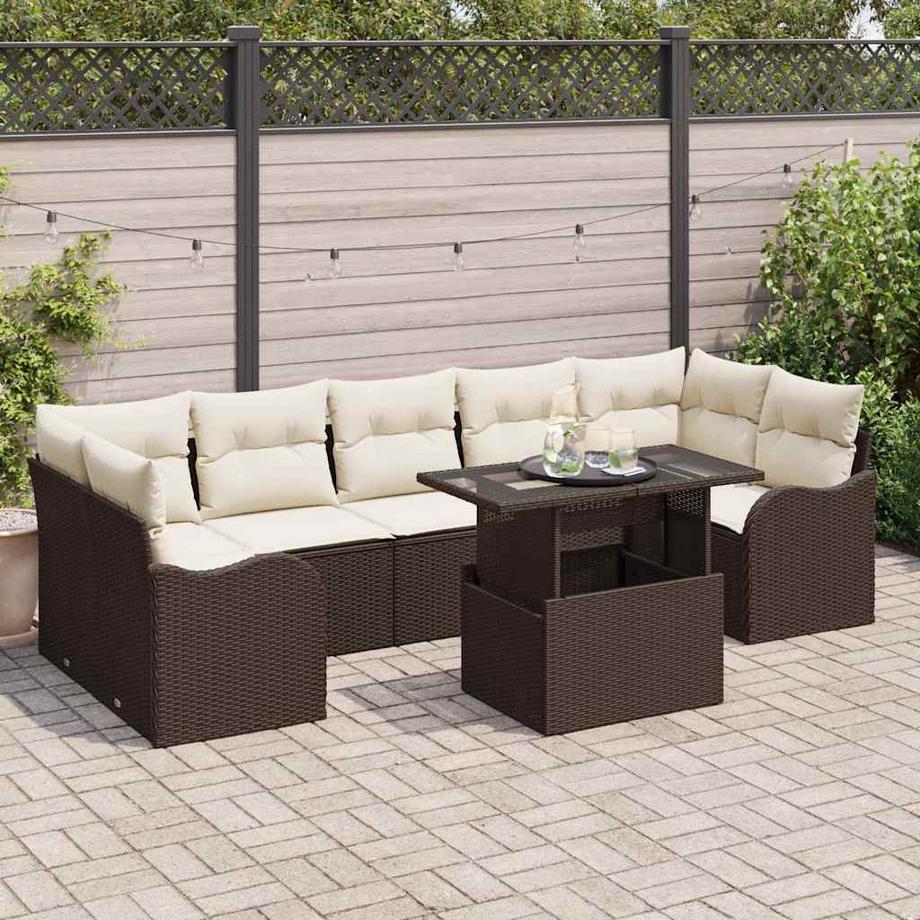 VidaXL Ensemble de meubles d'extérieur poly rattan  