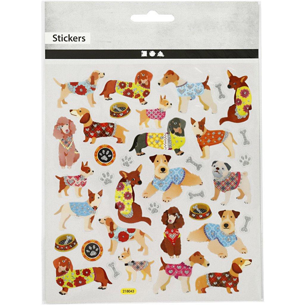Creativ Company  Sticker Hunde autocollant décoratif Feuille, Papier Multicolore 26 pièce(s) 