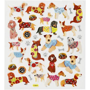 Creativ Company Sticker Hunde sticker decorativi Lamina, Carta Multicolore 26 pz