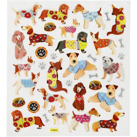 Creativ Company  Creativ Company Sticker Hunde sticker decorativi Lamina, Carta Multicolore 26 pz 