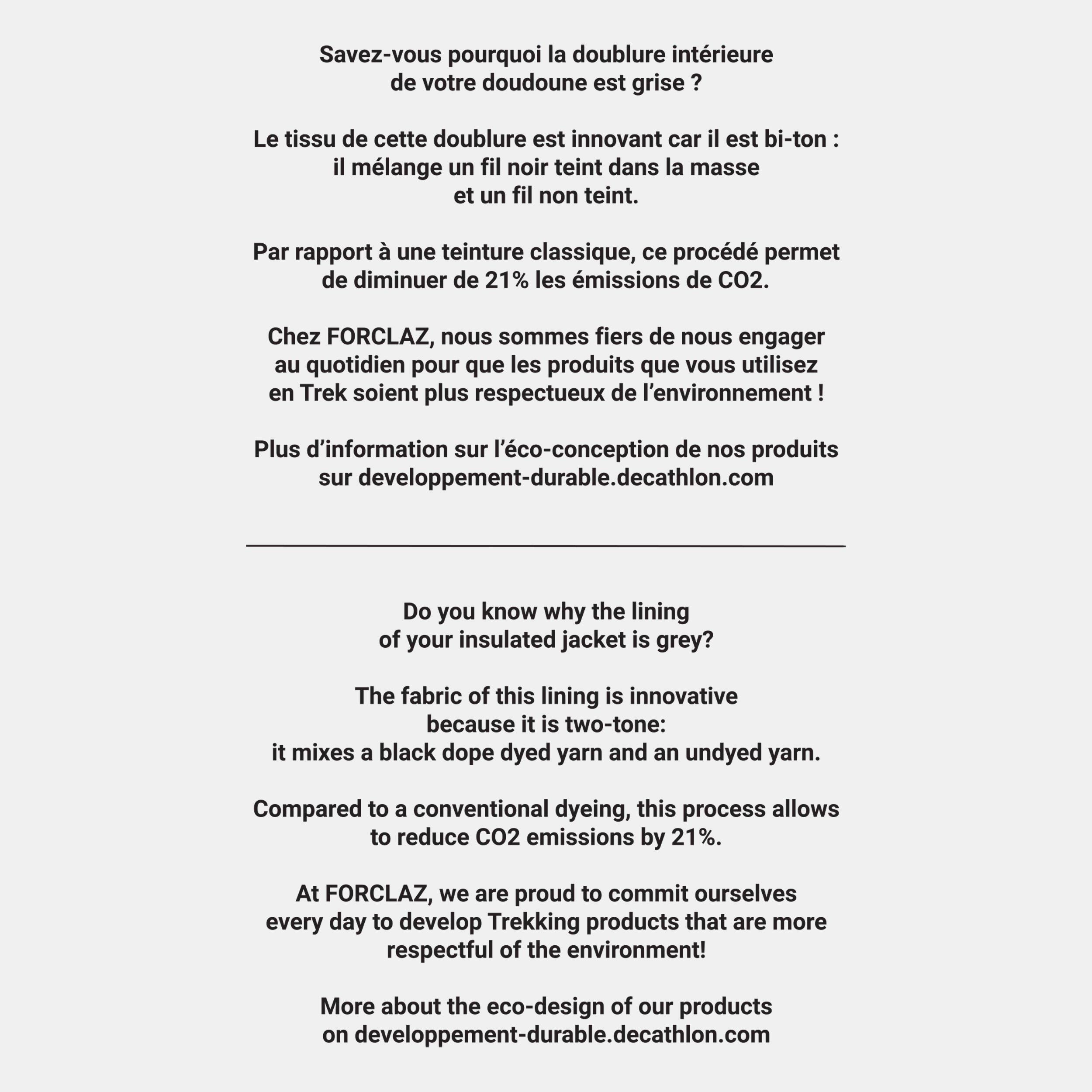 FORCLAZ  Piumino uomo trekking montagna sintetico 