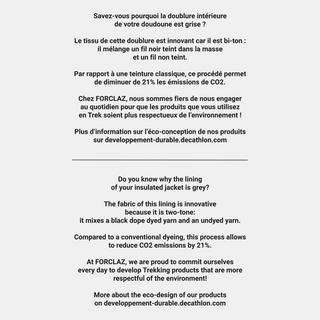 FORCLAZ  Piumino uomo trekking montagna sintetico 