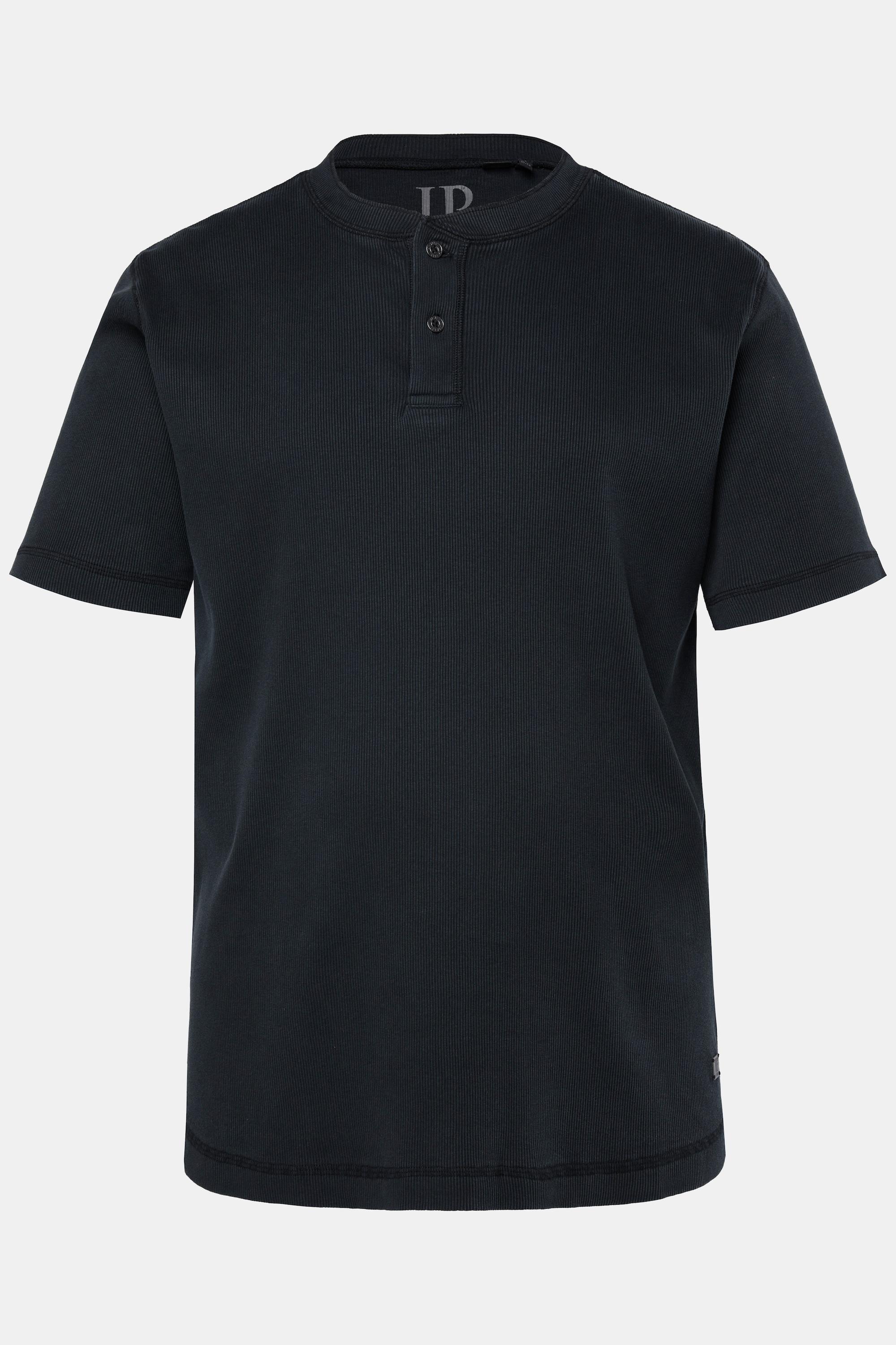 JP1880 FLEXNAMIC Halbarm Rippjersey Henley Vintage Look  