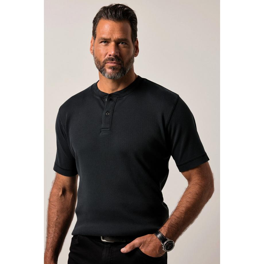 JP1880 FLEXNAMIC Maglia Serafino Jersey a Costine Maniche Corte Stile Vintage  