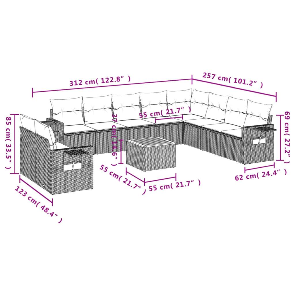 VidaXL Ensemble de canapés de jardin rotin synthétique  