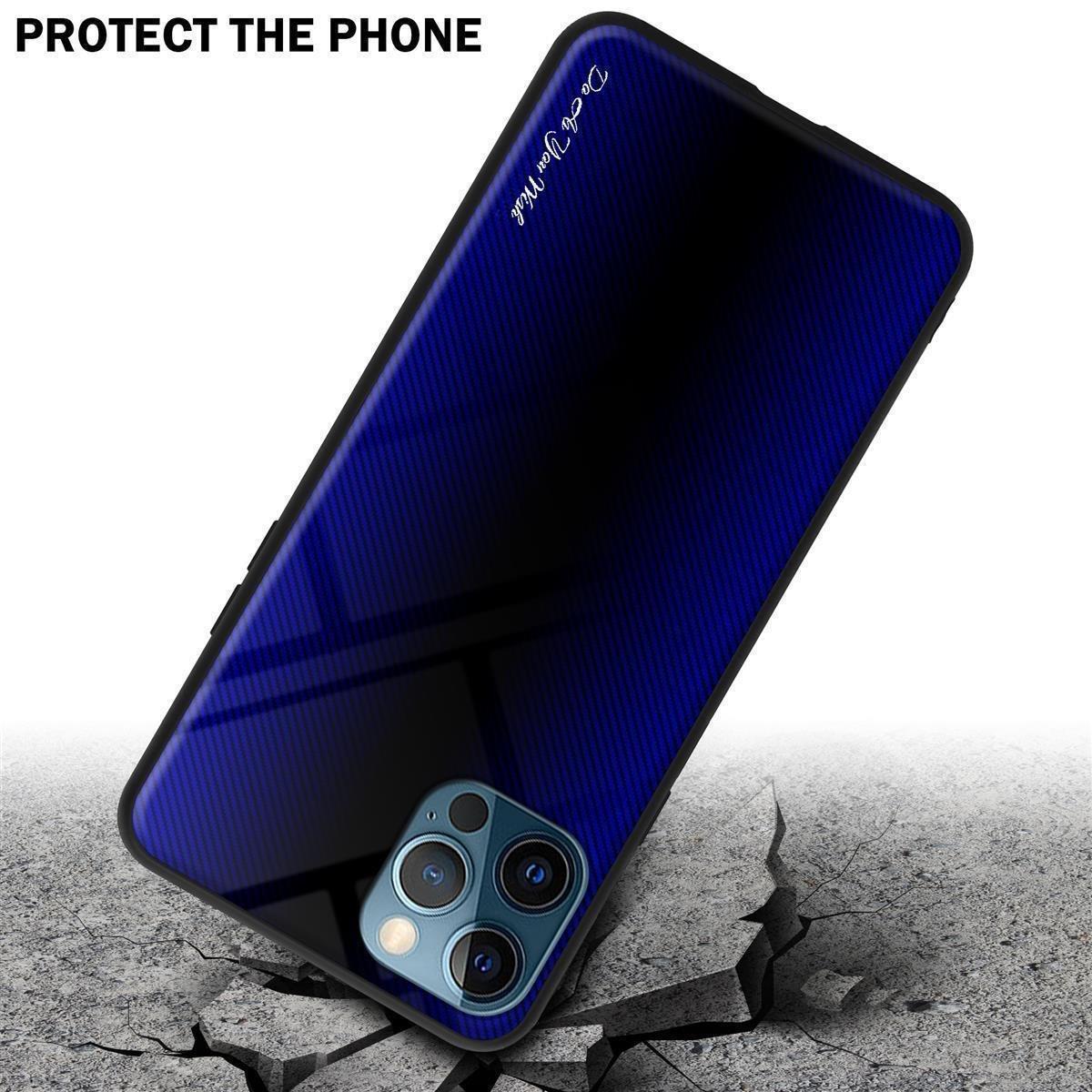 Cadorabo  Housse compatible avec Apple iPhone 13 PRO MAX - Aspect rayé - Coque de protection en silicone TPU et dos en verre trempé 