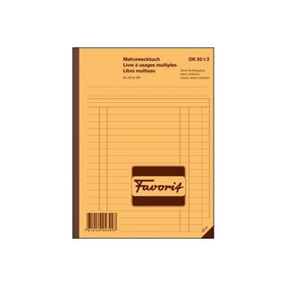 Favorit FAVORIT Mehrzweckbuch D/F/I A5 8113OK blau/weiss 50x2 Blatt  