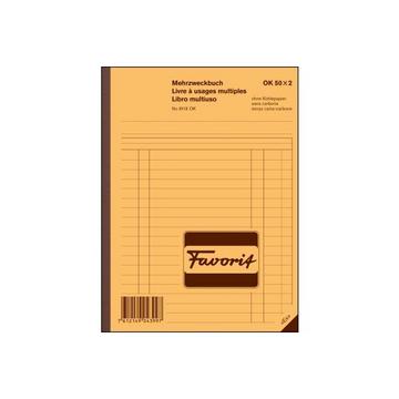 FAVORIT Mehrzweckbuch D/F/I A5 8113OK blau/weiss 50x2 Blatt