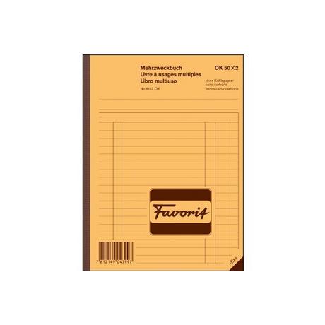 Favorit FAVORIT Mehrzweckbuch D/F/I A5 8113OK blau/weiss 50x2 Blatt  