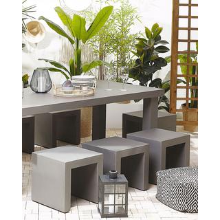 Beliani Gartenstuhl 2er Set aus Faserzement Industriell TARANTO  