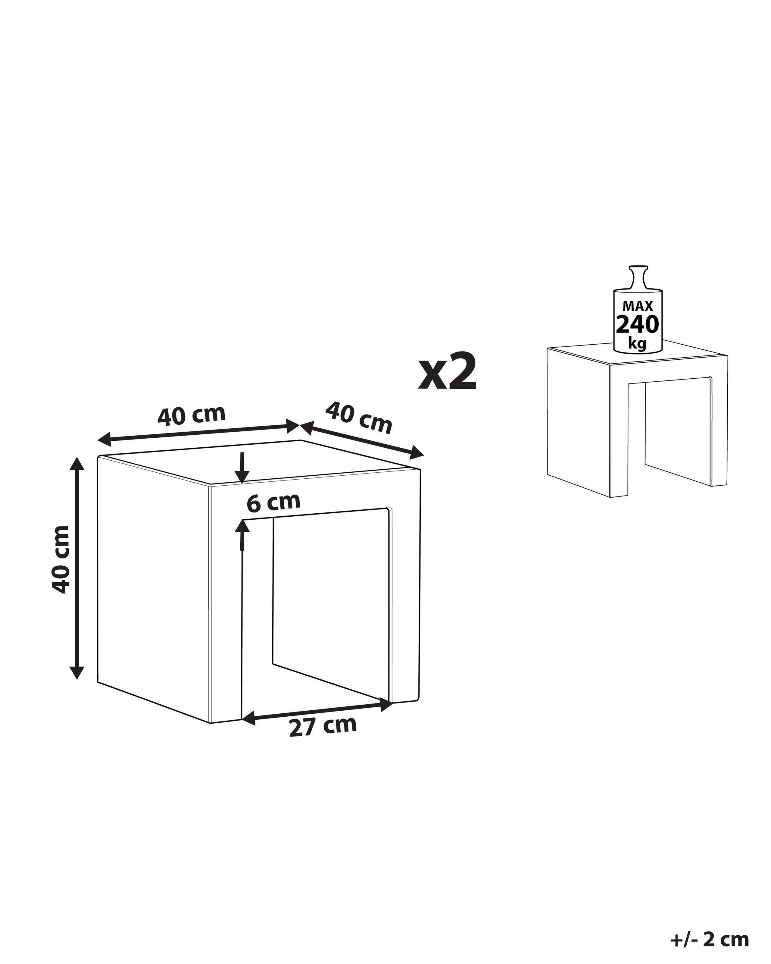 Beliani Gartenstuhl 2er Set aus Faserzement Industriell TARANTO  