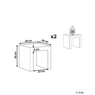Beliani Gartenstuhl 2er Set aus Faserzement Industriell TARANTO  