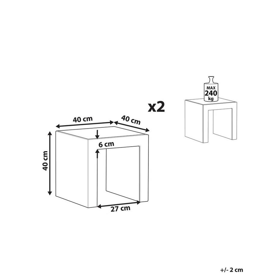 Beliani Gartenstuhl 2er Set aus Faserzement Modern TARANTO  