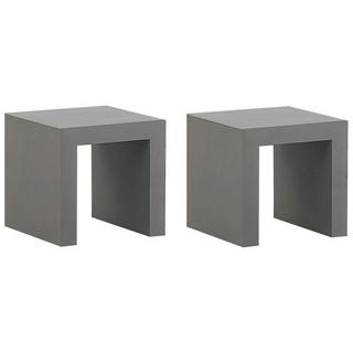 Beliani Gartenstuhl 2er Set aus Faserzement Industriell TARANTO  