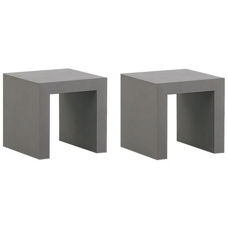 Beliani Gartenstuhl 2er Set aus Faserzement Industriell TARANTO  