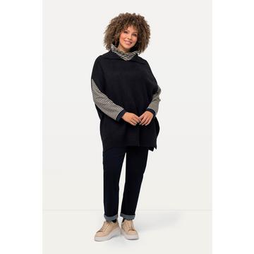 Pull sans manches oversized, bords-côtes, col en maille