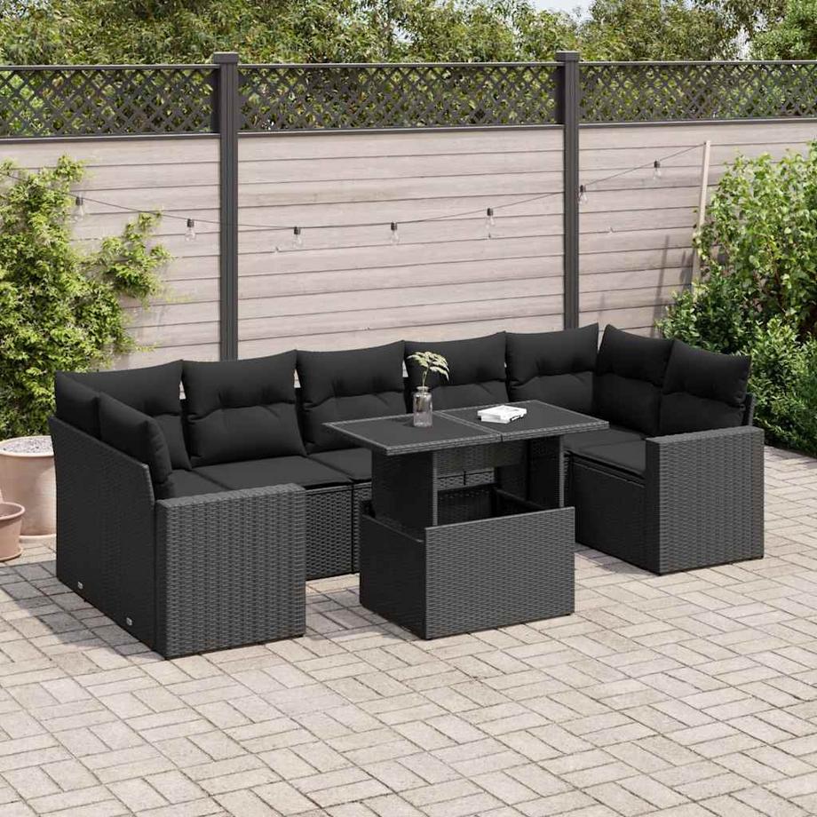 VidaXL Ensemble de canapés de jardin rotin synthétique  