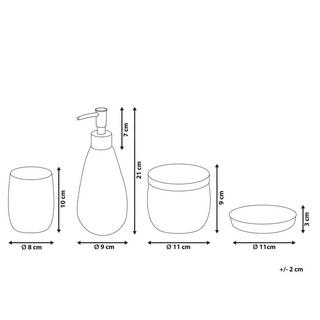 Beliani Set accessoires de salle de bain en Verre Moderne SONORA  