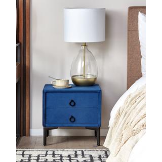 Beliani Comodino 2 cassetti en Velluto Glamour SEZANNE  