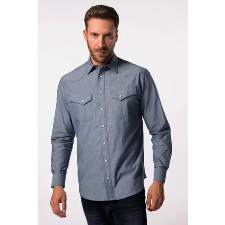 JP1880  Chemise manches longues esprit cowboy, coupe Modern Fit et col Kent - jusqu'au 8 XL 