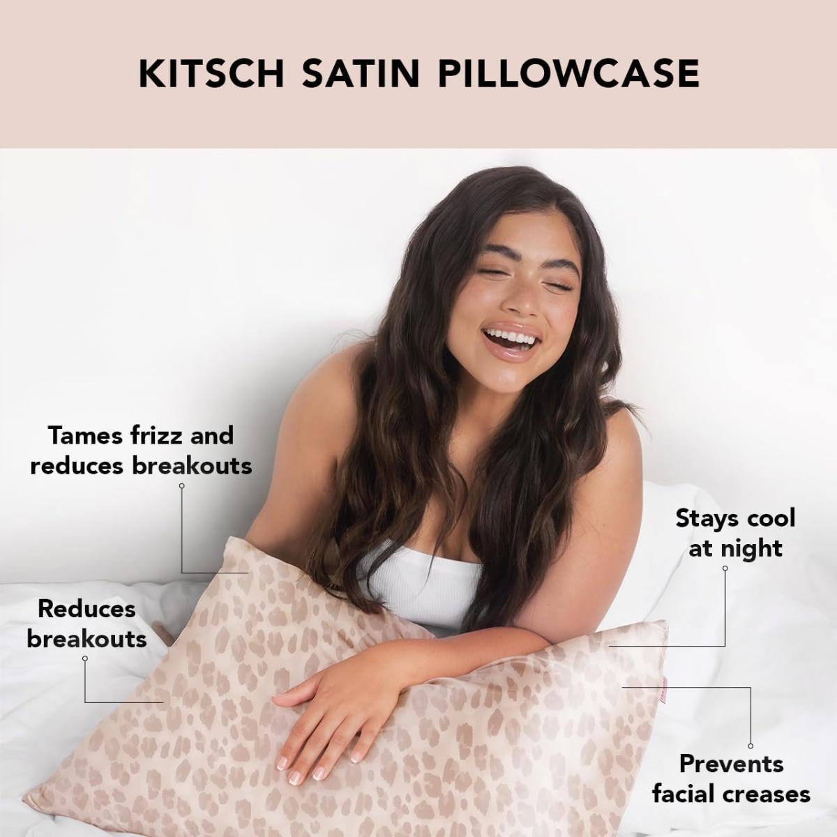 Kitsch Satin Kissenbezug Leopard  